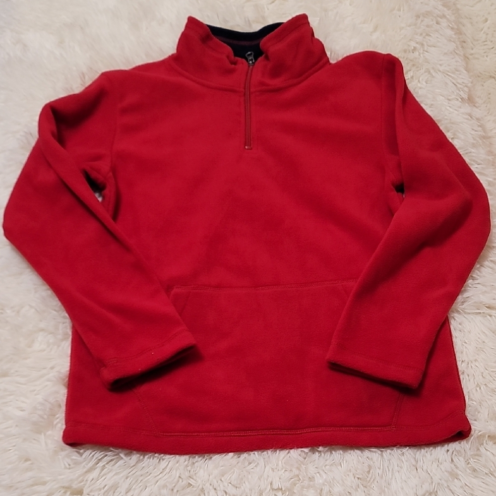 The Children's Place,Red Quarter-Zip Fleece Pullover, Boy's, Unisex, Size L (10)